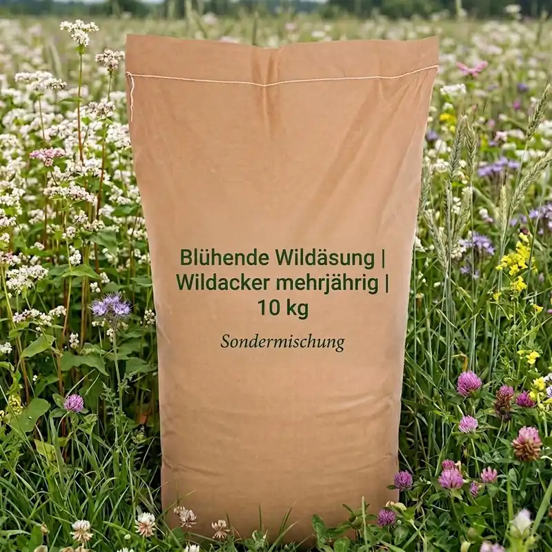 Zertifiziert Blühende Wildäsung Organic | 10 kg | Wildacker mehrjährig | SM Sondermischung