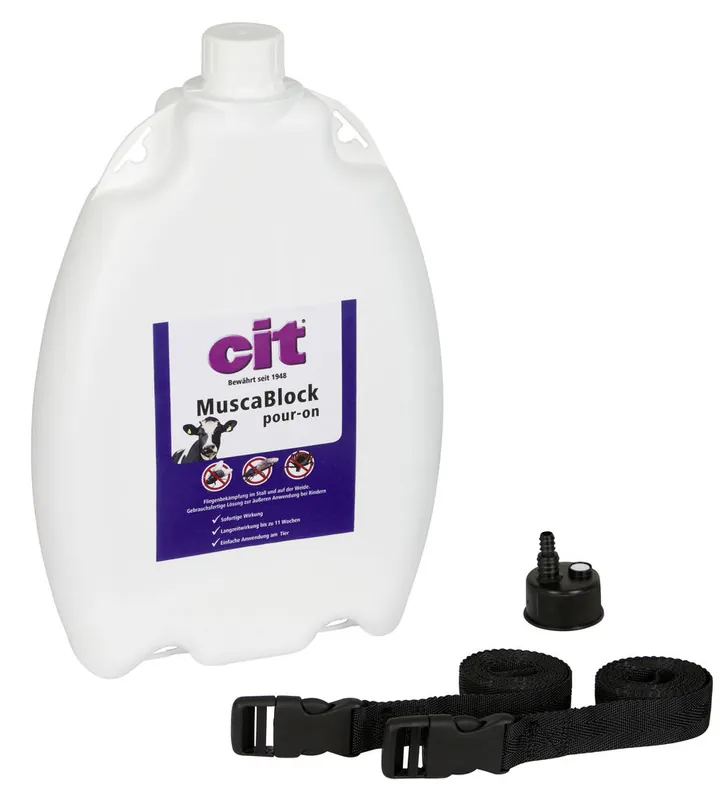 Neuheit MuscaBlock pour-on 2,5L - Fliegen- und Gnitzenbekämpfung bei Rindern und Kühen