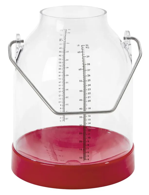 Schneller Versand Melkeimer 30 L transparent | rot | PVC Eimer durchsichtig mit Skala