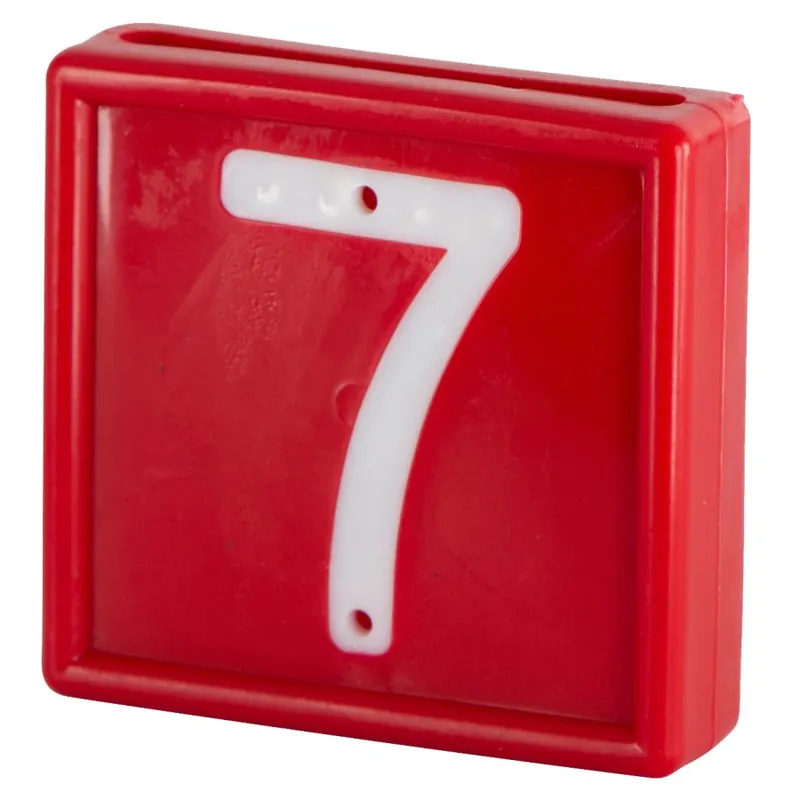 Nummernblock 10 St. zum einschlaufen in Halsband bis 40 mm rot Nr. 7 Markenware