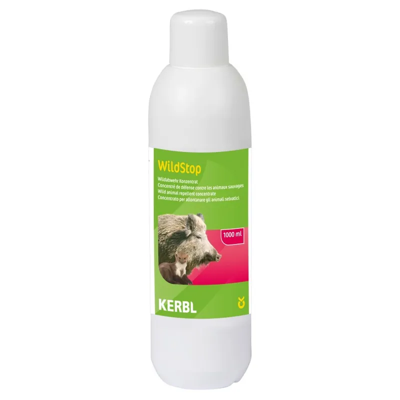 Markenware WildStop Abwehrkonzentrat – Wildabwehr & Tiervertreiber mit Geraniol 1 Liter Kerbl