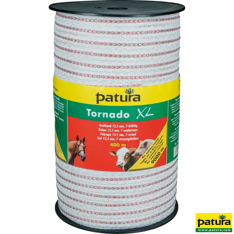 Sale Patura Tornado XL Breitband 12,5 mm 400 m Rolle, weiß-rot