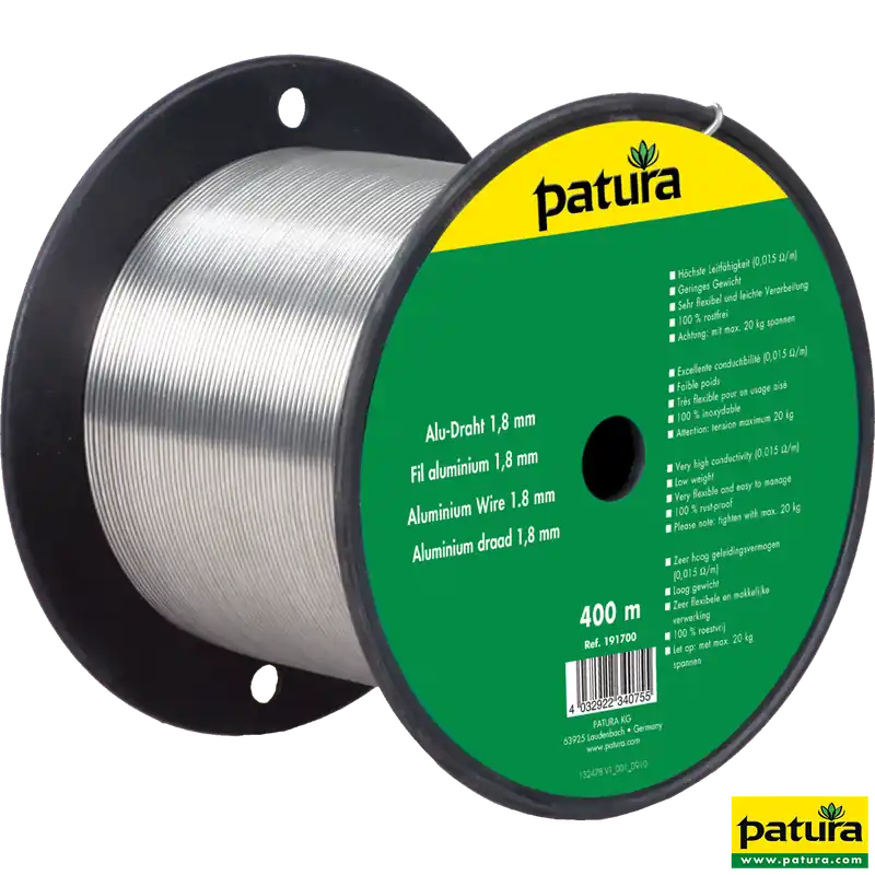 Günstig Patura Alu-Draht 1,8 mm Ø, 400 m Rolle