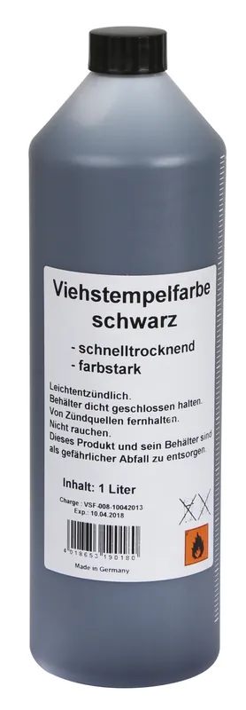 Viehstempelfarbe, schwarz - 1 L Schneller Versand