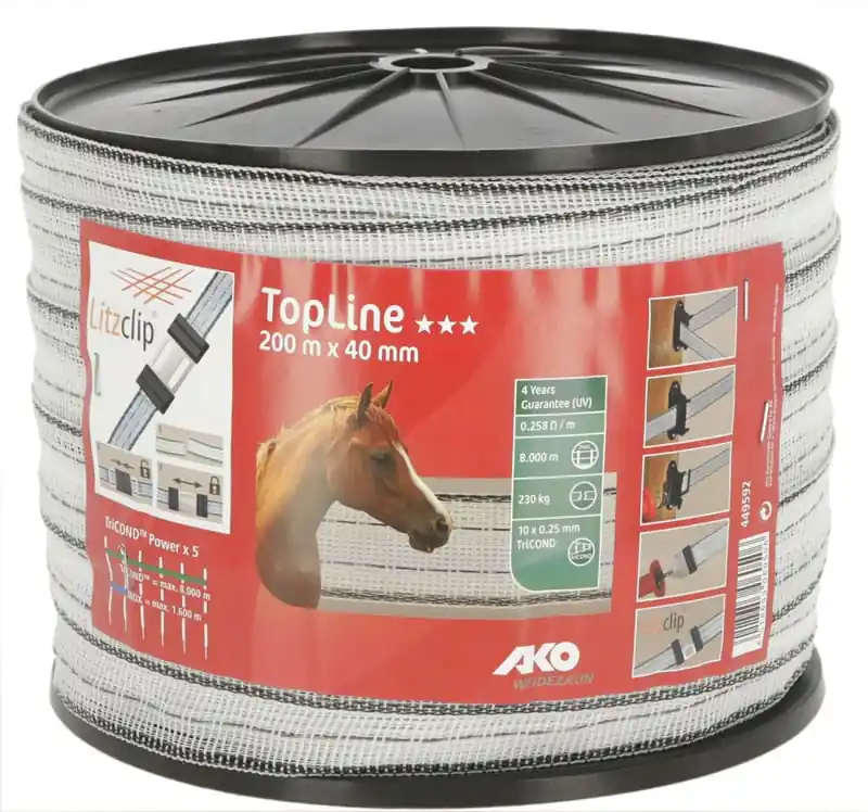 Meistverkauft Weidezaun Breitband TopLine, w/schw - 200 m