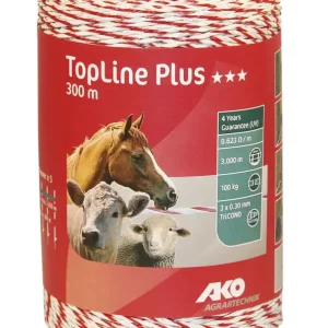 Bestpreis Weidezaunlitze TopLine Plus, weiß/ rot - 300 m