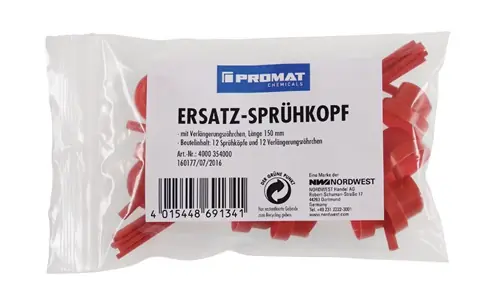 TECWERK CHEMICALS Ersatzsprühköpfe je 12 Sprühköpfe u. Röhrchen (150 mm) Neu