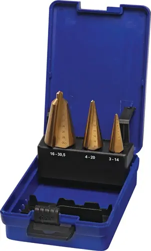 PROMAT Blechschälbohrersatz 3-14?/?4-20?/?16-30,5 mm HSS-Co Abverkauf