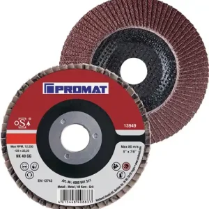 PROMAT Fächerscheibe Durchmesser 115 mm Körnung 80 konisch 40 115 mm Knallerangebot