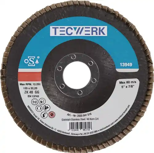 TECWERK Fächerscheibe Durchmesser 125 mm Körnung 60 konisch flach Aktuell