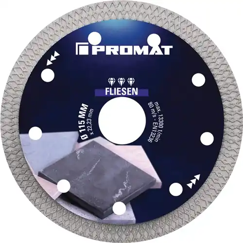Jetzt Kaufen PROMAT Diamanttrennscheibe Durchmesser 115 mm Bohrung 22,23 mm Winkelschleifer 12250 min-¹