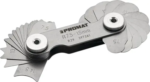 Zertifiziert PROMAT Radienschablone 1,0-7 mm 16 St.