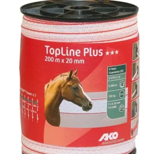 Weidezaunband TopLine Plus, 200 Meter x 20 mm Breite, rot-weiß Neue Ware