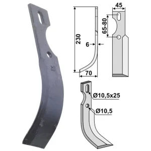 Günstig Industriehof® Fräsmesser links/rechts 230 x 45 x 6 mm, Bohrung 10,5 mm, universal