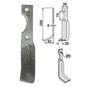 Neuheit Industriehof® Fräsmesser links/rechts 200 x 30 x 6 mm, Bohrung 9 mm, für Honda