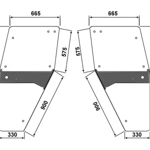 Türscheibe links/rechts Siebdruck, alte Ausführung mit 3 Scharnierbohrungen, für Deutz-Fahr DX 4, DX 6, DX 7, DX 8 Bestseller