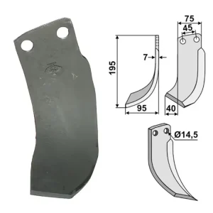 Industriehof® Fräsmesser links/rechts 195 x 75 x 7 mm, Bohrung 14,5 mm, für Gehring Neue Kollektion