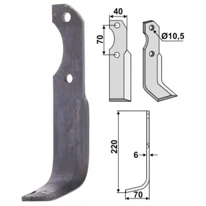 Industriehof® Fräsmesser links/rechts 220 x 40 x 6 mm, Bohrung 10,5 mm, für Brumital-Agris Bestseller
