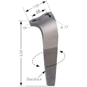 Preis Gesenkt Industriehof® Kreiseleggenzinken 110 x 320 x 16 mm Duraface-Beschichtung, für Kreiselegge Kuhn