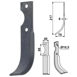 Industriehof® Fräsmesser links/rechts 217 x 70 x 6 mm, Bohrung 10,5 mm, für Benassi Sale