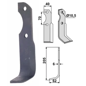 Sofort Bestellen Industriehof® Fräsmesser links/rechts 205 x 40 x 6 mm, Bohrung 10,5 mm, für Brumital-Agris