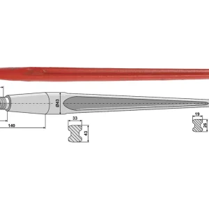 Neu Im Sortiment Industriehof® Frontladerzinken, Ø 33 mm; 43 mm, M 28 x 1,5 AG, spitz, gerade, für universal