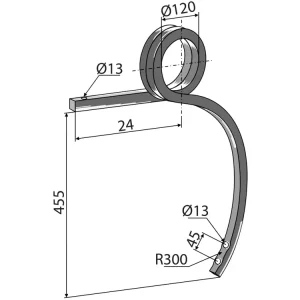 Industriehof® Schwergrubberstiel links/rechts, 455 x 25 x 25 mm, für universal Neue Kollektion