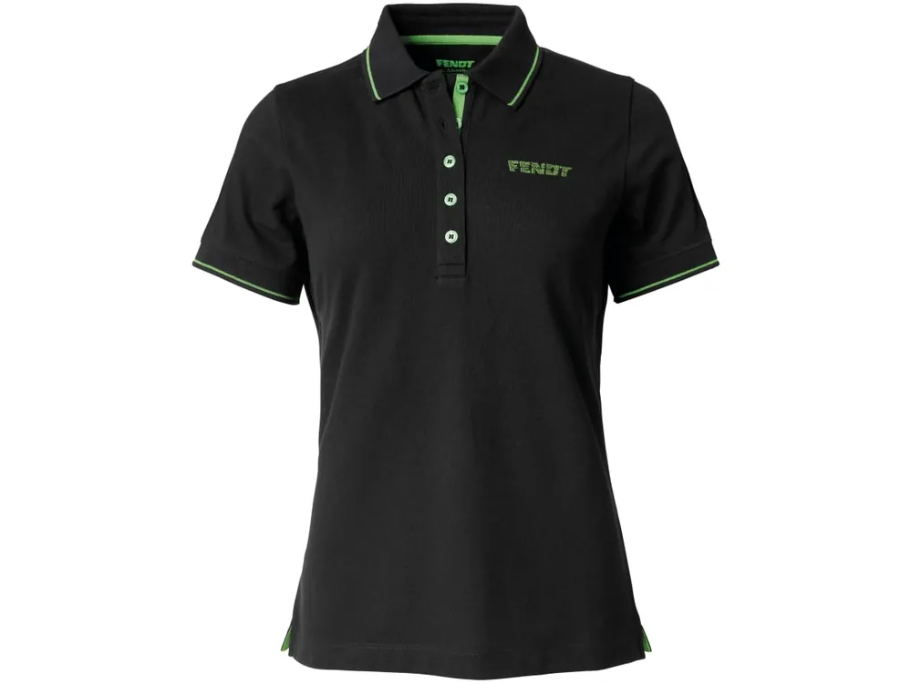 Fendt Poloshirt Damen schwarz; grün Nur Für Kurze Zeit