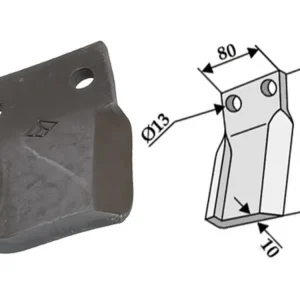 Expressversand Industriehof® Schlegelmesser links/rechts 145 x 80 x 10 mm, für Mulcher Humus
