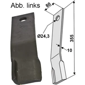 Industriehof® Schlegelmesser links/rechts 355 x 80 x 10 mm, für Mulcher Humus Neu Im Sortiment