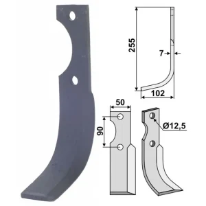 Industriehof® Fräsmesser links/rechts 255 x 50 x 7 mm, Bohrung 12,5 mm, für Bertolini, Ferrari Expressversand
