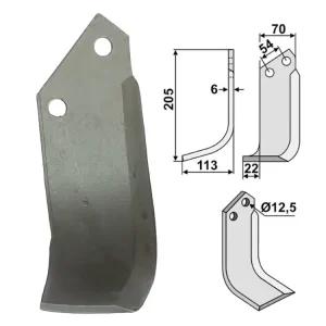 Industriehof® Fräsmesser links/rechts 205 x 70 x 6 mm, Bohrung 12,5 mm, für Dondi, Goldoni Finale Aktion