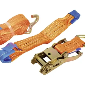 TRAILER POOL Radsicherungsgurt für Lochreling, 3-teilig, 3.000 x 35/50 mm, orange Nur Für Kurze Zeit