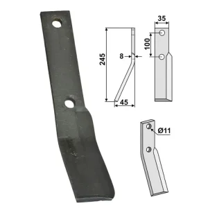 Neue Kollektion Industriehof® Rotorzinken links/rechts 245 x 35 x 8 mm, Bohrung 11 mm für Berti, Simon