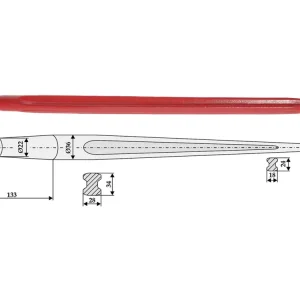 Echt Industriehof® Frontladerzinken M 22 x 1,5 AG, spitz, gerade, für Baas, Trima