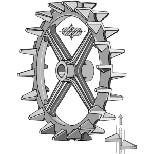 Industriehof® Nockenring für Welle rund, 50 mm, Ø außen 550 mm, Breite Nabe 120 mm, Laufbreite 135 mm, Sphäroguss (GGG40) Knallerangebot