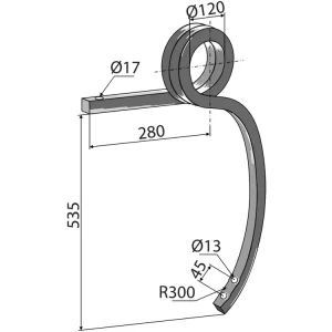 Preisknaller Industriehof® Schwergrubberstiel links/rechts, 535 x 30 x 30 mm, für universal