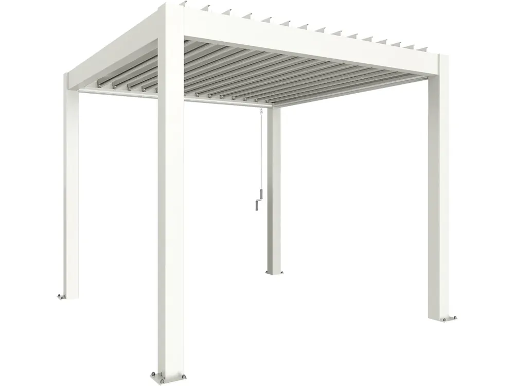 biohort® Pergola weiß, Lamellendach weiß Markenware