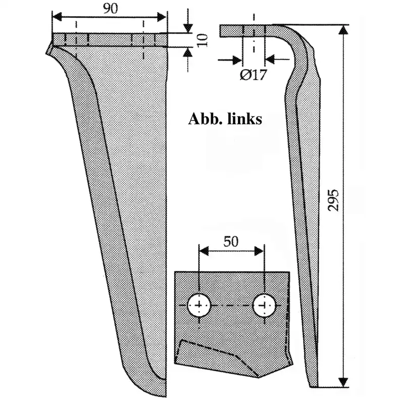 Kreiseleggenzinke RH66 passend zu Maschio, 90x10mm links Geprüft