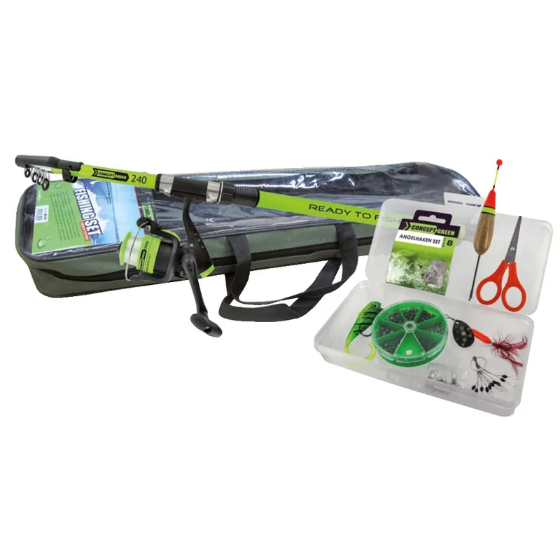 Beliebt Jenzi Tele Ruten Combo Green Concept Ready to fish – Ruten-Set inklusive Rutentasche