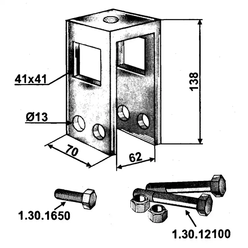 Halter zu Spurlockererzinke für Rahmen 60x60mm Sale