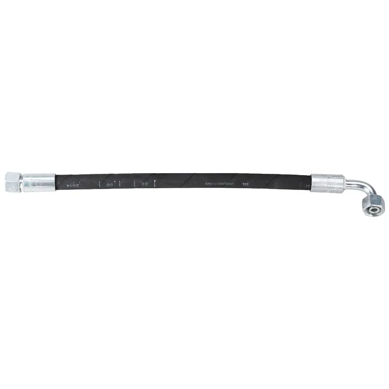 Einbaufertiger Hydraulikschlauch Nennweite DN08, Anschluss 1xgerade, 1x 90° gebogen, 10L, M16x1,5 250 Super-Preis