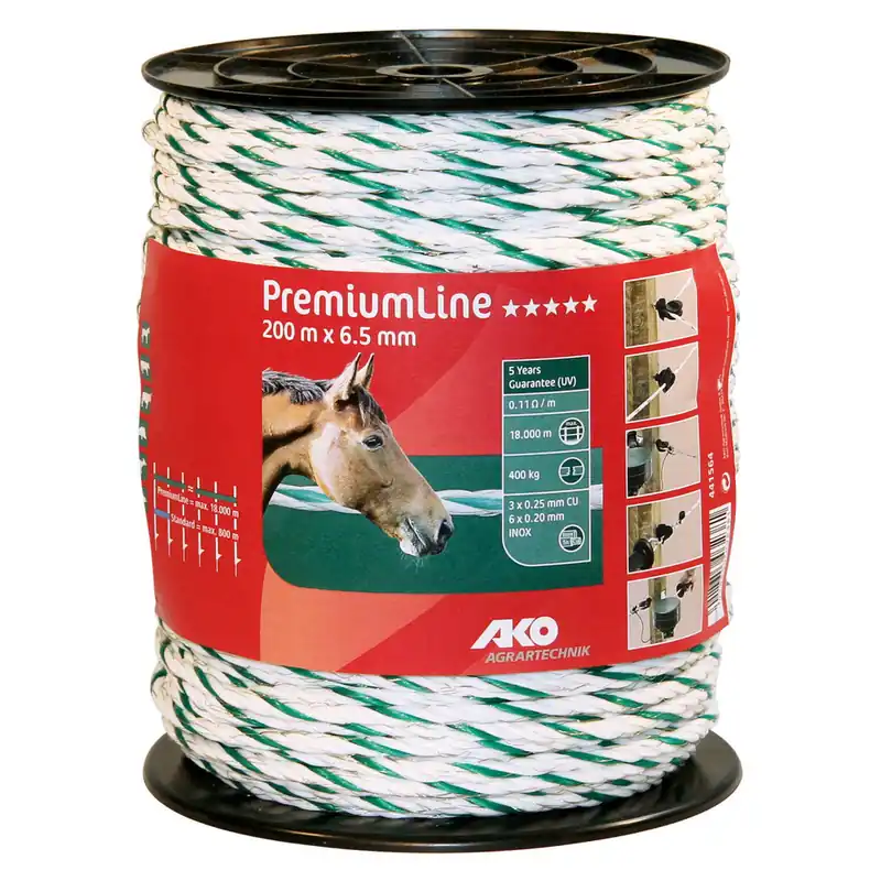 AKO Weidezaunseil Premium weiß/grün, 6,5 mm / 200 m Heißes Angebot