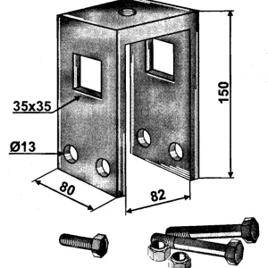 Neuheit Halter zu Spurlockererzinke für Rahmen 80x80mm