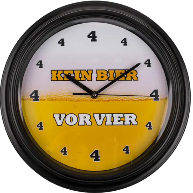 Wanduhr Kein Bier vor vier Sofort Bestellen