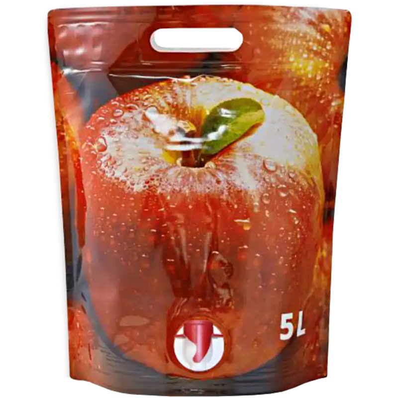 Standbodenbeutel Apfel 3 Markenprodukt