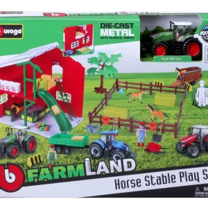 Beliebt Pferdestall Set mit Weide und Traktor