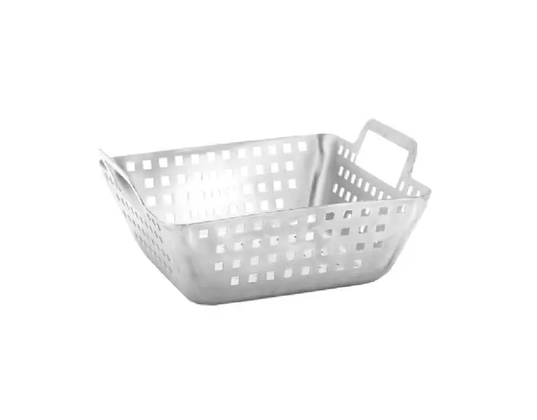 Edelstahl Gemüsekorb Grill Schale Pfanne Grillschale 21,2 x 21,2 x 6,9 cm Finale Aktion