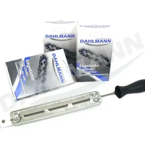 Neu Im Sortiment 3x Halbmeißel Sägekette 38 cm + Feilenhalter für DOLMAR Motorsäge PS-420