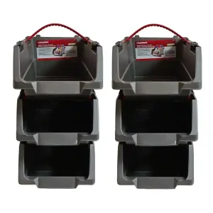 Abverkauf HUSKY 6er Set CLICK BIN Multi-Use Stapelbox 218x315x160mm Werkzeug Zubehör 2,8 L